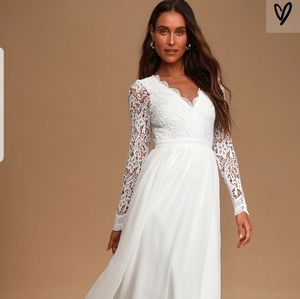 Lulu’s Crochet Long Sleeve Maxi Dress